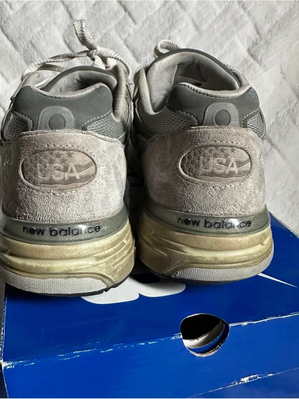 New Balance Men's 990v4 Gray Suede & Mesh Sneakers size 13